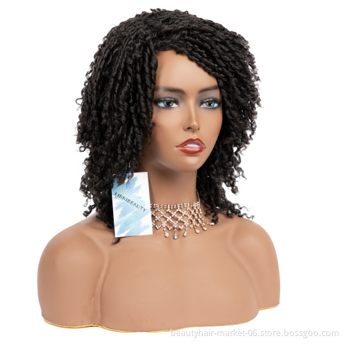 LinniBeauty Cheap Synthetic Hair Wigs for Black Women African Short Dreadlocks Wig Faux Locs Crochet Hair Braided Wigs